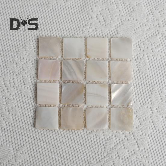 Natural Shell Square Coaster Mosaic Heat Insulation Home Decoration Placemats Photography Props Mats for Family Dining Table Coffee Shop