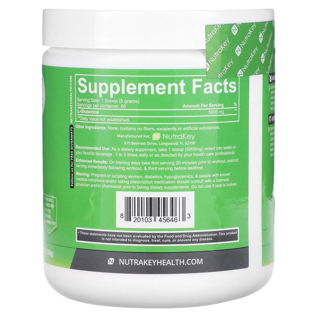 Nutrakey Глютамин, 0,7 фунта (300 г)