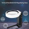 Ручная светодиодная лупа с подсветкой, работающая от батареек или USB, Лупа с подсветкой для чтения пожилыми людьми