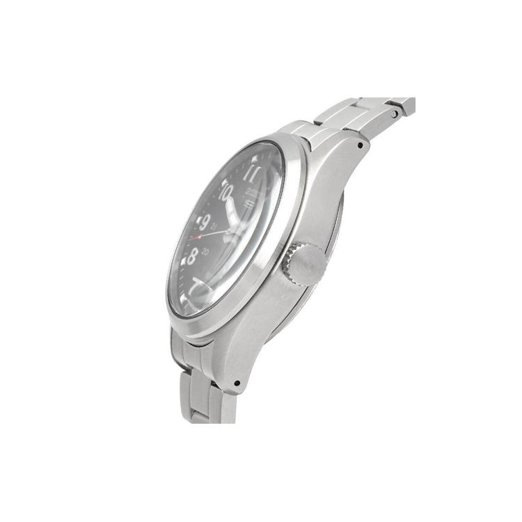 Seiko 100м Водонепроницаемые Механические Часы Мужские Часы Стальной Ремешок Черный Циферблат SBSA197