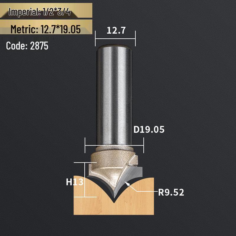 Профессиональный резьбовой нож с острым наконечником из вольфрамовой стали с хвостовиком 1/2" и фреза для обрезки с хвостовиком 1/4" для деревообработки