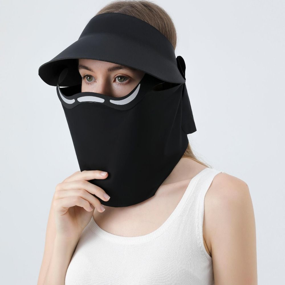 Hollow Top Outdoor Sun Cap UV Protection Full Face Mask Dustproof Magnetic Sun Hat Outdoor Sports