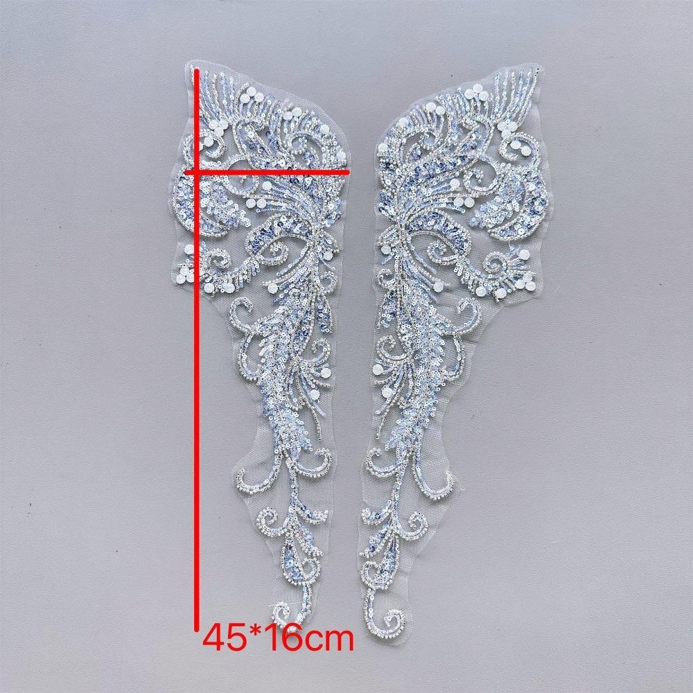 1Pair Beaded Sequined Dress Accessories Wedding Dress Clothing Chest Flower Handmade Flower Patch