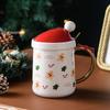 Luxury Christmas Mug Santa Ceramic Cup Bow Handle Creative Coffee Cup Cartoon Christmas