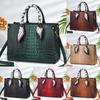 Crossbody Handheld Womens Bag With Crocodile Embossed And Silk Decoration Scarf