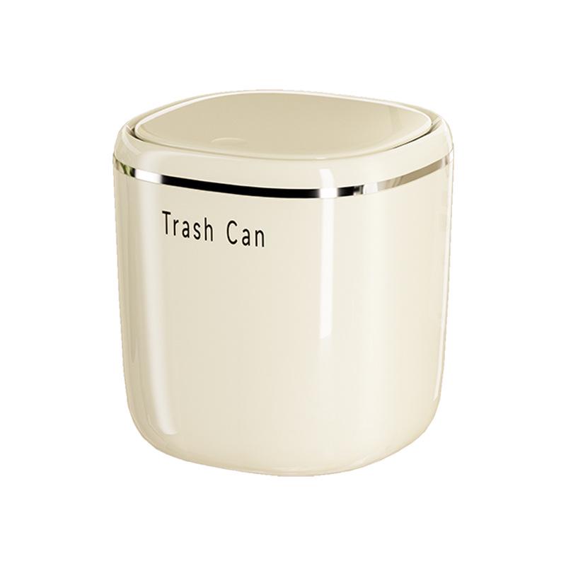 Mini Cute Desktop Wastebasket with Lid - Light Luxury Press-Type for Bedside or Living Room