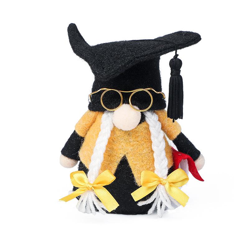 Graduation Season Black Doctor Hat Faceless Doll Cute Doll Holiday Gift Ornaments