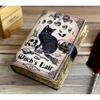 Leather Journal Spell Wizard Cat Book Blank Magik Notebook Book Of Shadows Wiccan Pagan Grimoire Book for Traveling Sketching