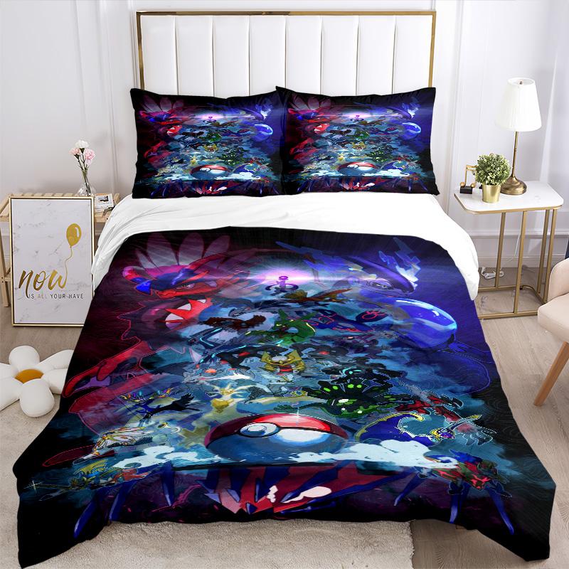 Pokmon Epic Battle Print 3Pcs Bedding Setduvet Cover With 2 Bedropillowcase Home Birthday Gift