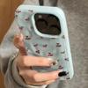Милый Чехол-гармошка с текстурой вишни для iPhone 16 15 12 11 Pro Max 13 14 Pro Plus Ударопрочный Нескользящий Мягкий Чехол-оболочка Fundas