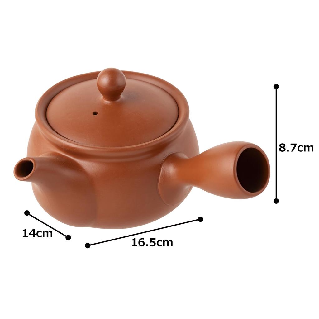 Tokoname-yaki Teapot, Satoyama, Plain, 330ml, Refreshing Mesh, for Deep-Steamed Tea, Hojicha, and Genmaicha, Made In Japan, Boxed, Tk021