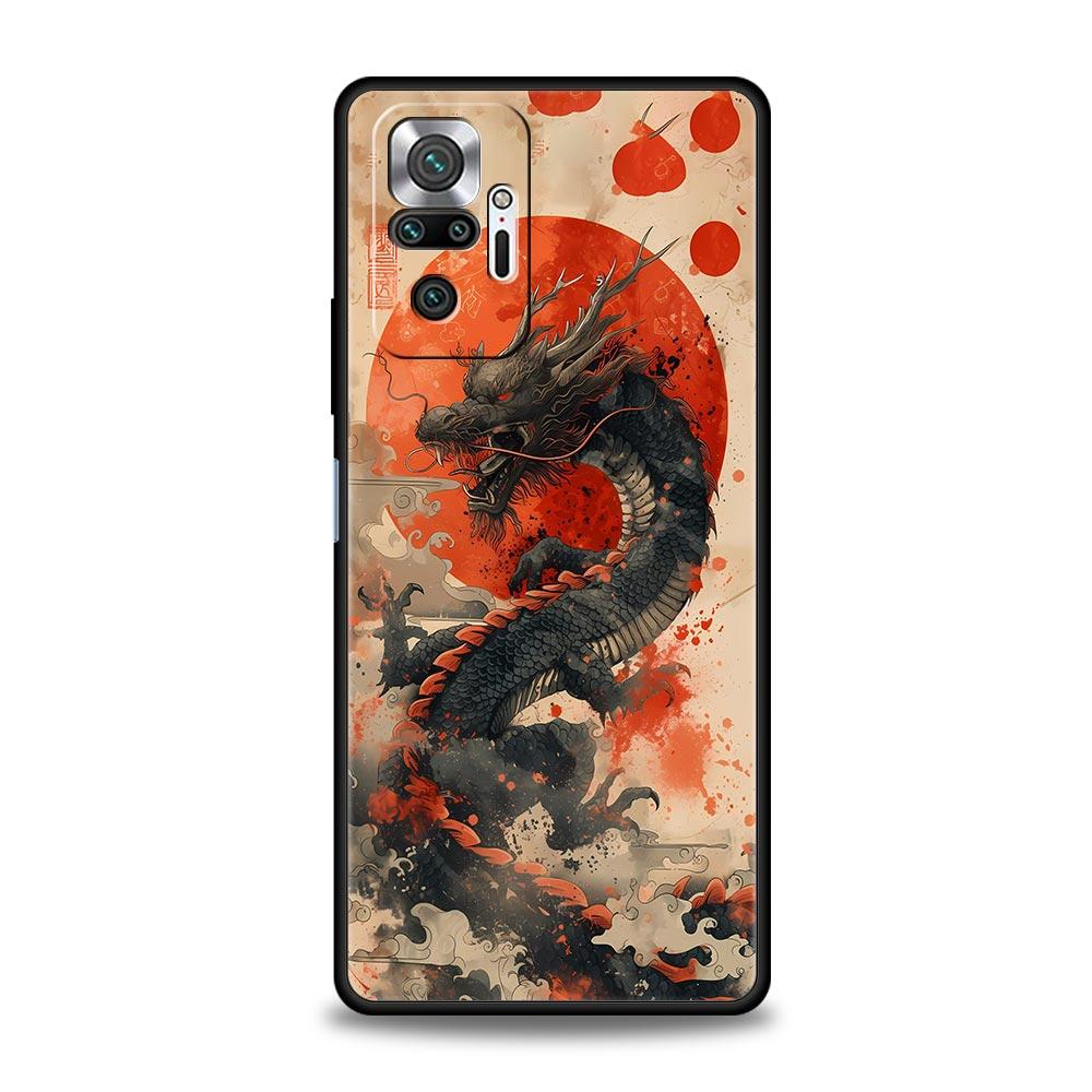 Чехол для телефона Xiaomi Redmi Note 14 13 12 5G 9S 9 10 11 Pro Plus 4G 9T 14C 13C 12C 10C 9C 9A Cover Иллюзорный Цвет Китайский Дракон