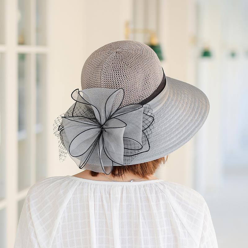 Женская шляпа от солнца, новая шляпа рыбака из органзы с цветочным узором, складная универсальная элегантная шляпа от солнца для отпуска