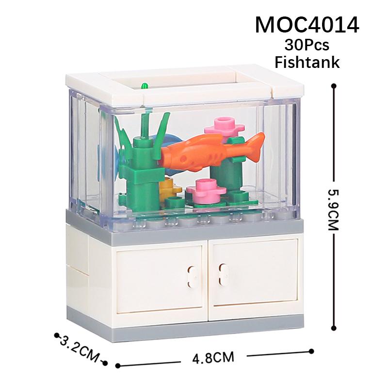 Город Фигурки Мебель Набор Игрушки Модель MOC Кирпичи Детская коляска Стол Диван Кровать Пианино Кухня Ванная Строительные блоки Подарок