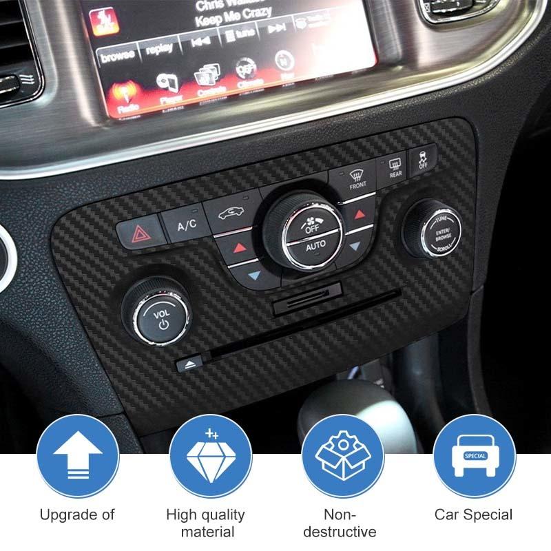 ABS Air Conditioning Control Panel Decoration Protective Cover Sticker Fit For Dodge Charger 2011-2014 Interior Accessories