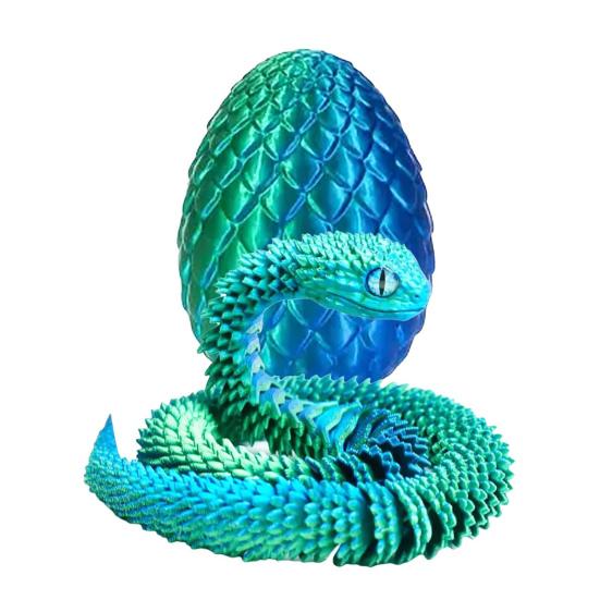 1 Набор 3D-печатная фигурка Яйцо Змеи С подвижными суставами Фигурка скорлупы яйца змеи Игрушка-антистресс Яйцо змеи с подвижной змеей внутри