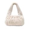 1342 Fluffy Eco Fur Faux Fur Small Horizontal One Shoulder Tote Bag SC Baby Lou Dumpling A [Rootote] (04 Milk)