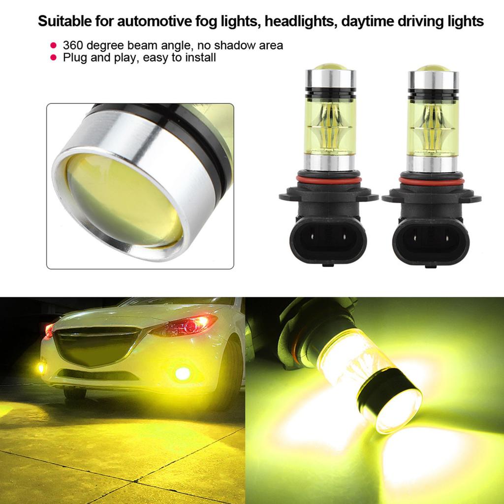 9006 HB4 Противотуманные фары 100 Вт 20 светодиодов Автомобильные дневные ходовые огни DRL Желтые
