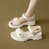 Sandals For Women Outdoor Platform Open Toe Leather White Woman Shoes On Sale Luxury 2025 Summer Pvc Offer Premium Offers