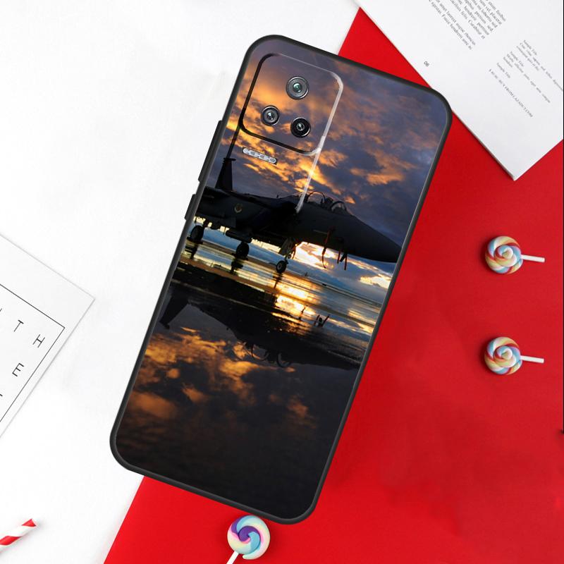Чехол для телефона Xiaomi 14 Ultra 15 13 11T 12T 13T 14T Pro POCO X7 Pro X3 X5 X6 M6 F5 F6 Pro с рисунком истребителя