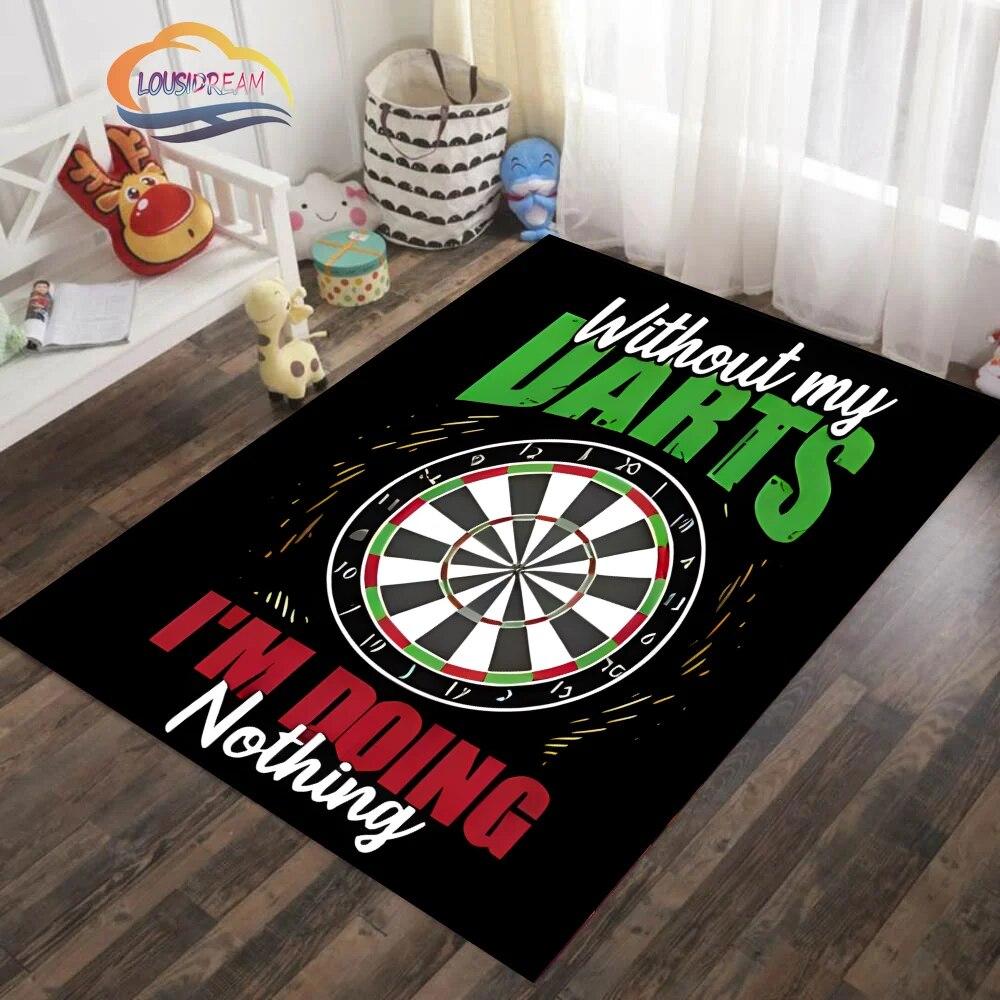 Ice and Fire Darts Pattern Carpet Fashion Soft Mat Gifts for Sports Lovers Household Floor Outdoor Play