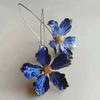 Ethnic Style Earrings for Women Blooming Blue Flower Long Copper Color Metal Inlaid Dangle Earrings Jewelry Trendy Female Gift
