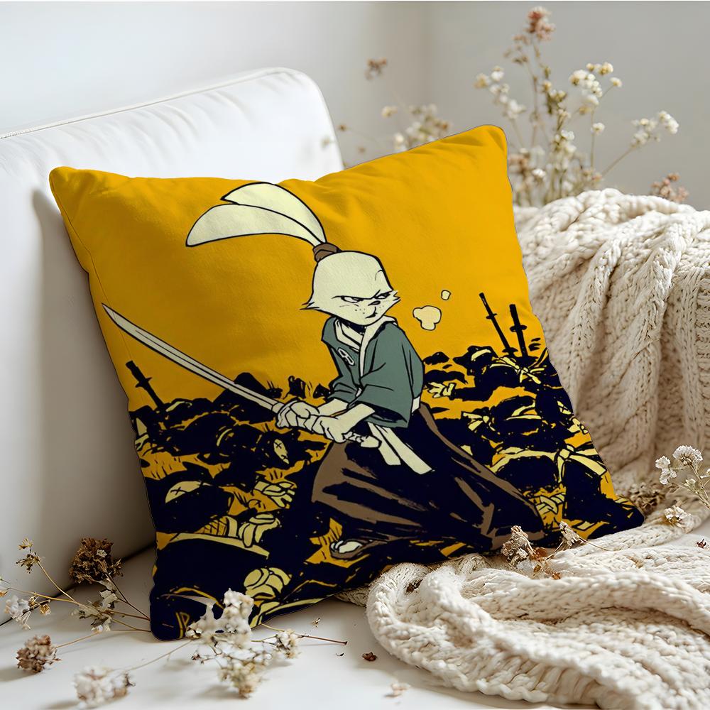 Cushion Cover  Linen  SkinFriendly Soft Decorative Case For Sofa Home Decor KWaii Anime UUsagi Yojimbo Pillow cover