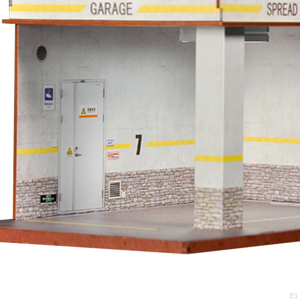1/32 Diorama Car Parking Display Cabinet And LED Lighting Organizer, Simulation Die-Cast Garage,