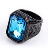 Мужское кольцо с драгоценными камнями, модное квадратное кольцо из нержавеющей стали в стиле хип-хоп, золотое роскошное хипстерское вечерние кольцо на палец