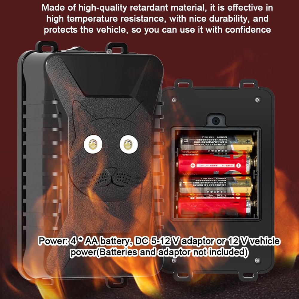 Автомобильный отпугиватель животных под капот, отпугиватель грызунов, крыс, мышей, сдерживающее устройство со светодиодной стробоскопической лампой для багажника автомобиля