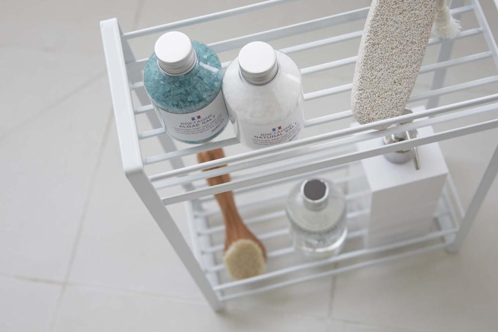 Yamazaki Jitsugyo (Yamazaki) Dispenser Stand 2 Tiers White Approx. W28 X D12.5 X H38cm MIST Bathroom Rack 2232