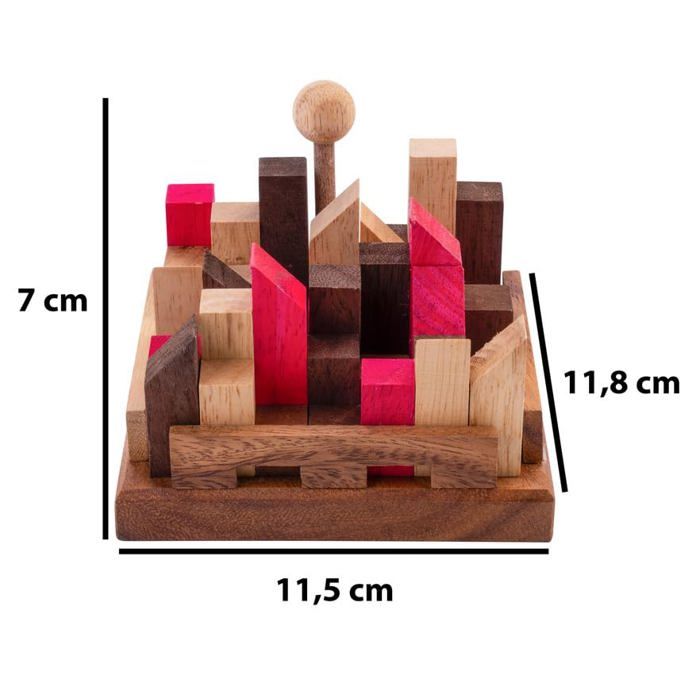 Wooden Puzzle - Engelhart - The Infernal City - 11 Pieces - Difficult Level - Eco-friendly