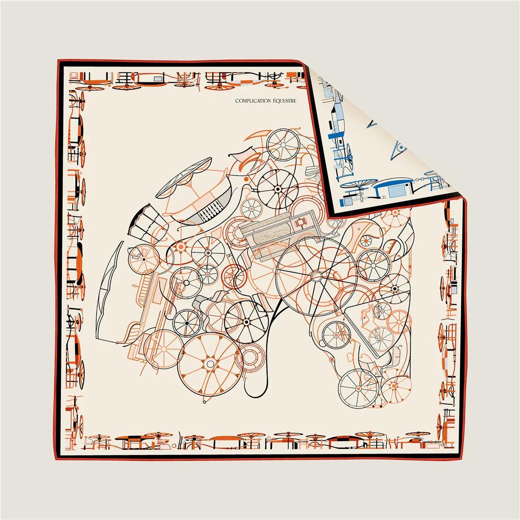 New Brand Two-sided Print Headband Scarf Women Fashion 90*90cm Silk Hijab Bandana Neckerhicef Sun Protection Shawl Headscarf