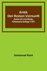 Книга Kritik Der Reinen Vernunft Zweite Hin Und Wieder Verbesserte Auflage (1787)