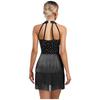 Women Dance Jumpsuit Halter Neck Sleeveless Spark Rhinestones Fringed Strappy Back Latin Dance Costume
