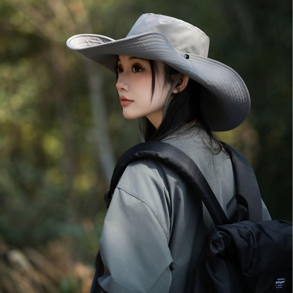 Large brim new bucket hat women climbing sun shade sun protection hat outdoor camping hat hiking mountain climbing men summer