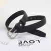 Womens Belt Slim Black Minimalist Accessory Vintage Versatile 105cm Fashion