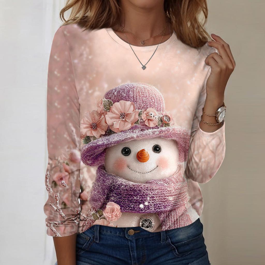 Рубашки с длинным рукавом для женщин, милые футболки с графическим принтом, блузки, повседневные базовые топы больших размеров, пуловеры