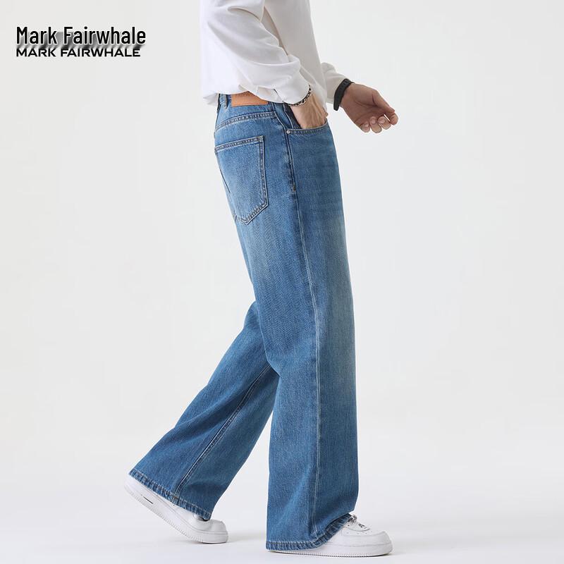 Мужские ретро джинсы Mark Fairwhale свободного прямого кроя из синего денима