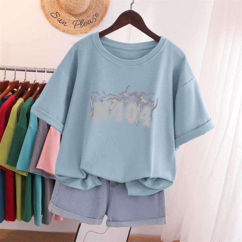 Female L-5XL T Shirt Plus Size Tshirt Short Sleeve Cartoon Women Top Summer Sweet Couple O Neck Oversized T Shirts