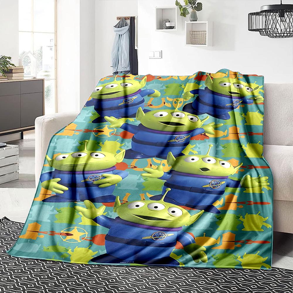 1Pc Toy Story Alien Blanket Soft Throw Blanket For Home Bedroom Bed Sofa Travel Office Solid Christmas Blanket