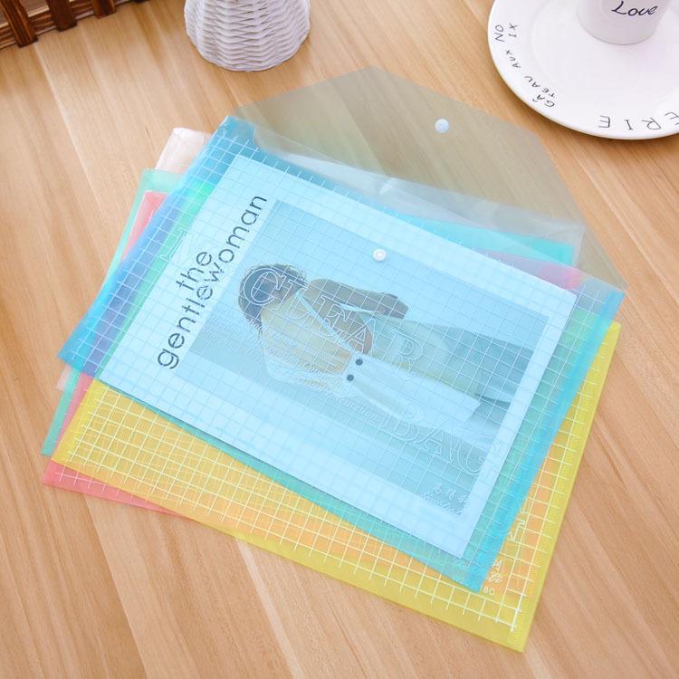 A4 Transparent PP Snap File Bag - Student/Office Storage Folder