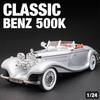 1:24 Металлический сплав Литая модель Игрушки Классический автомобиль Mercedes Benz 500K Для детей Высокая симуляция Коллекция моделей транспортных средств Подарок для мальчиков