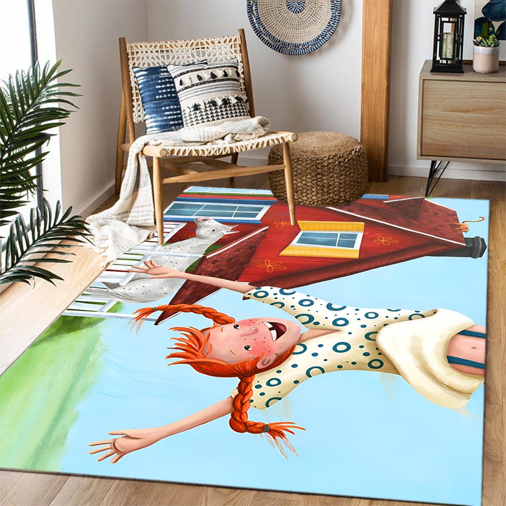Girl Near House. Floor Rug Office Rug Perfect for Living Rooms Dining Room Bedrooms Study room Antislip Carpet Decorate Offices