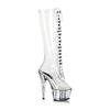 Fashion 15cm High Heel Transparent High Boots, Steel Pipe Dance, PVC Front Ribbon COSPLAY Club High Heel Boots