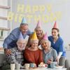Pre-Strung Happy Birthday Banner - NO DIY - Glitter Gold Birthday Party Decorations for Women Men Kids