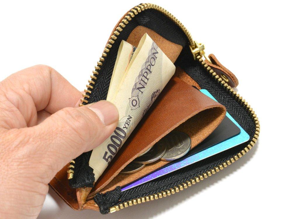 Чехол для монет Tochigi из дубленой кожи, сделано в Японии, 7 цветов, бесплатно, черный (Кожа Тотиги)