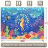Underwater Birthday Banner, Shark Turtle Coral Backdrop Wall Decor for Party