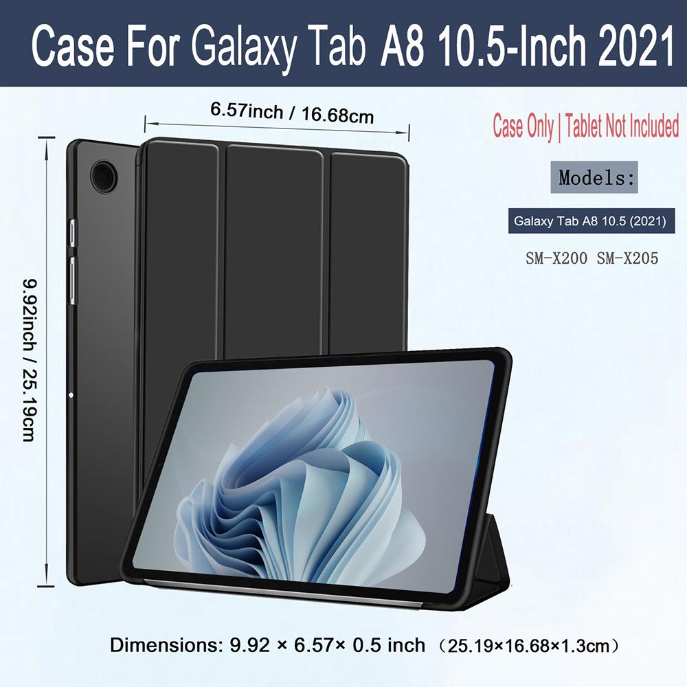 Чехол для Samsung Galaxy Tab A8 10,5 дюйма 2022 (SM-X200/X205/X207), Тонкий легкий чехол-подставка для планшета с функцией автоматического пробуждения/сна
