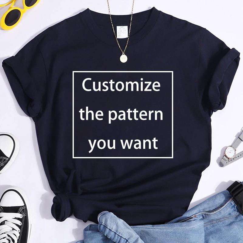 2024 Fashion Customized TShirts Women Men Harajuku Vneck Tshirt Summer Short Sleeve Tops Tees DIY Graphics Unisex Shirts